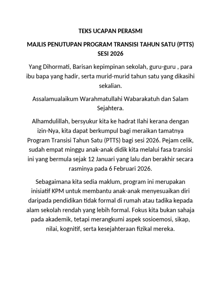Teks Ucapan Perasmi | PDF