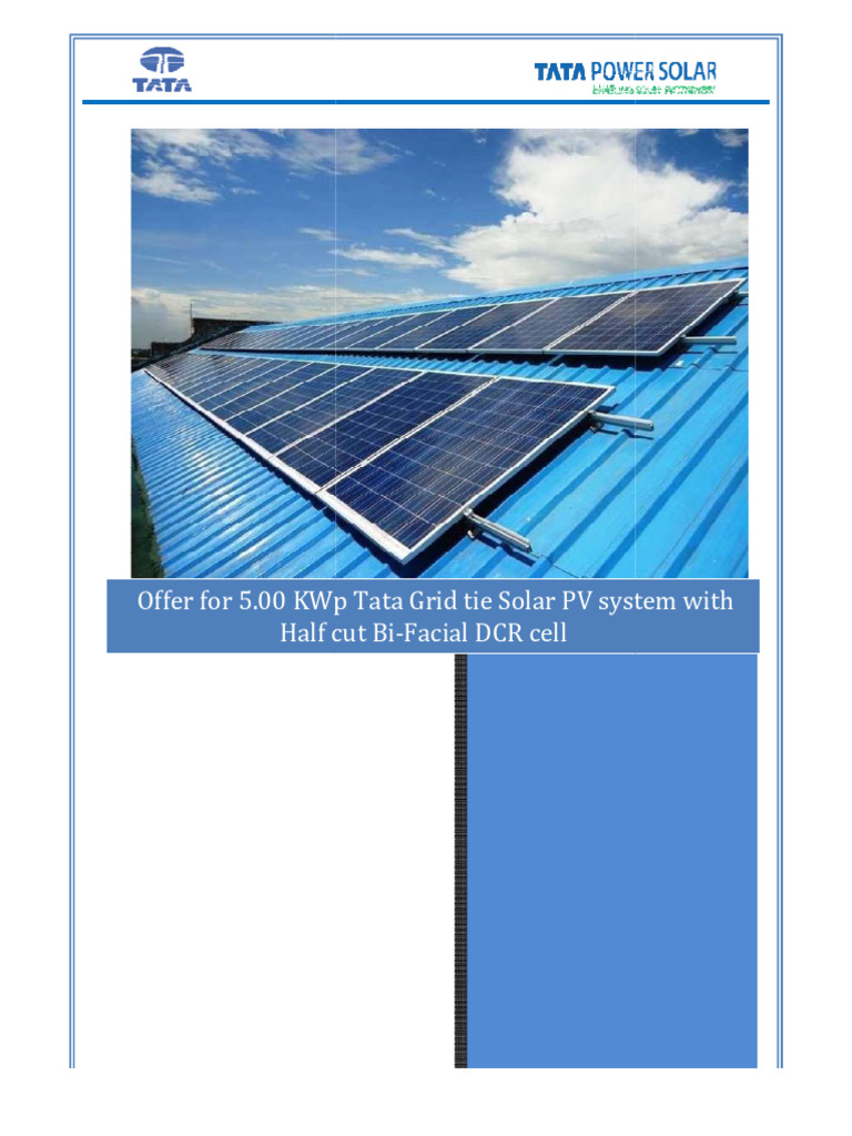 5.00 KW Phase-I Grid Tie SPG System | PDF | Photovoltaic System | Solar ...