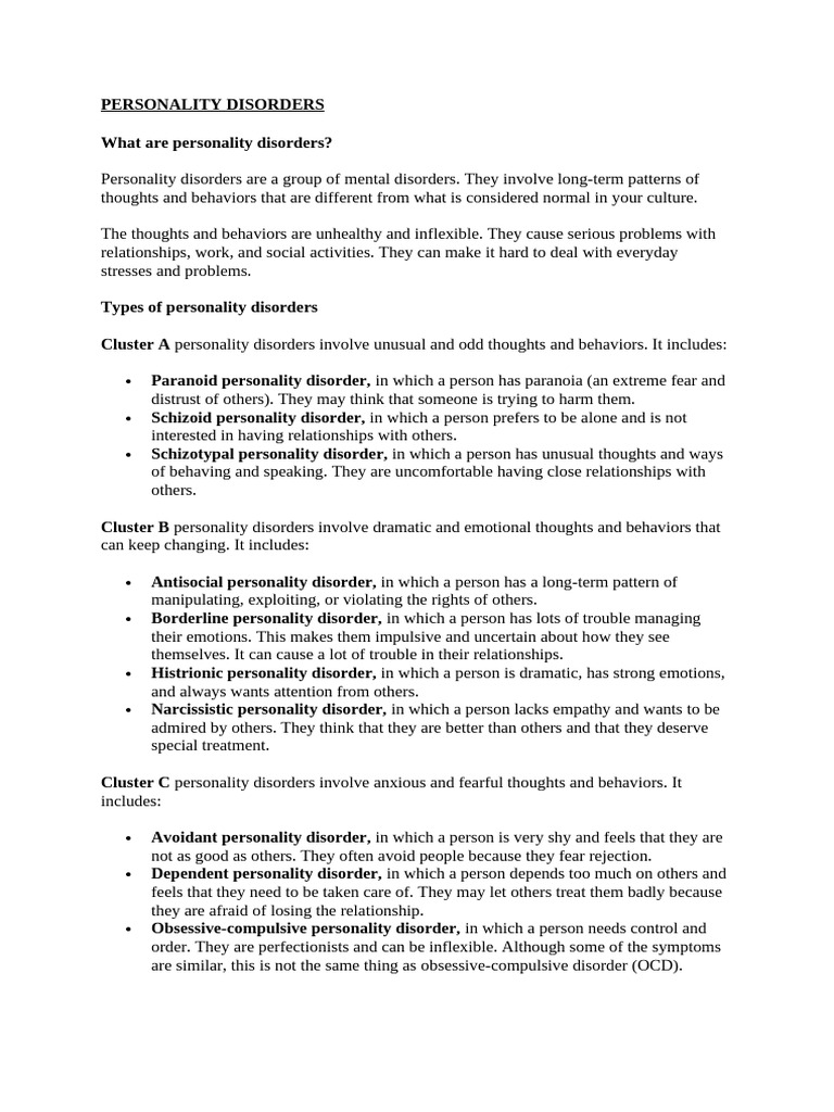 Personality Disorders | PDF | Personality Disorder | Mental Disorder