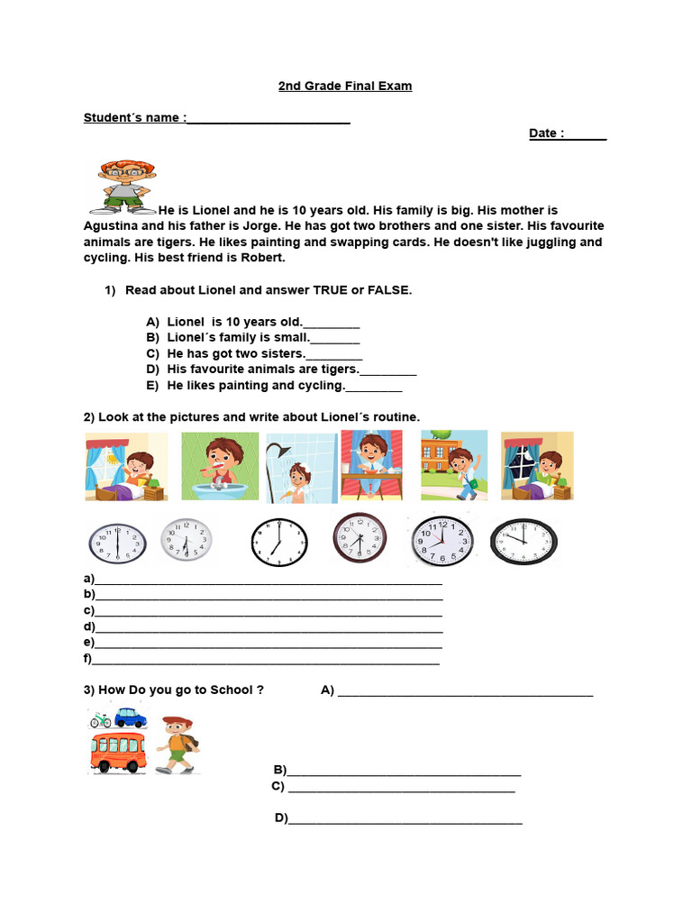 2nd - Grade - Final - Exam BY PATO SHINE AND SHINE | PDF