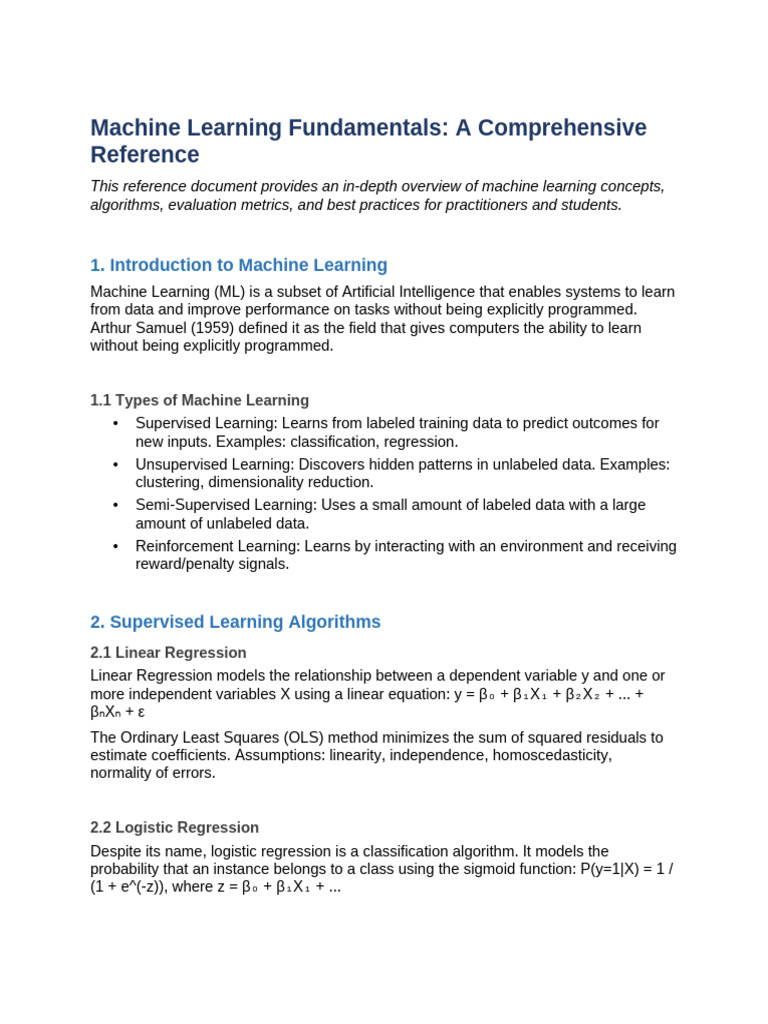 02 Machine Learning Fundamentals | PDF | Machine Learning | Principal ...
