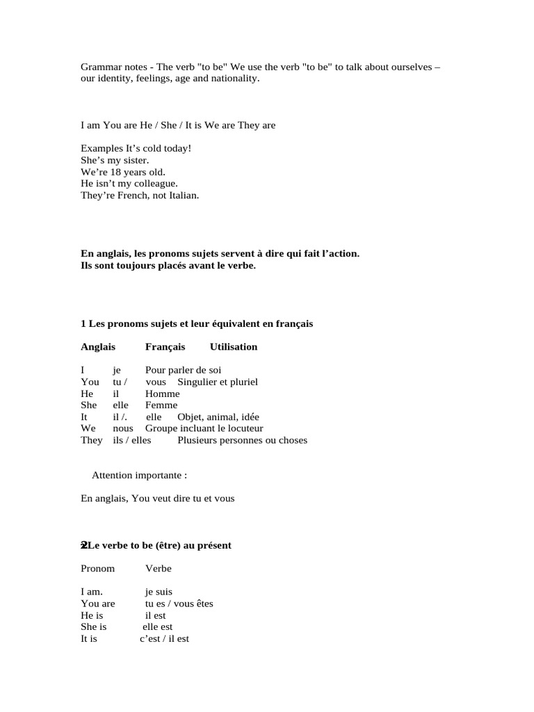 English Lesson Number One | PDF