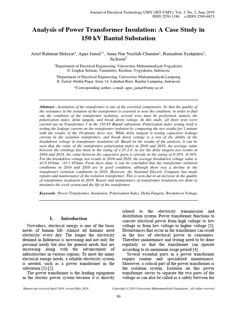 Analysis of Power Transformer Insulation | PDF | Transformer | Electric ...