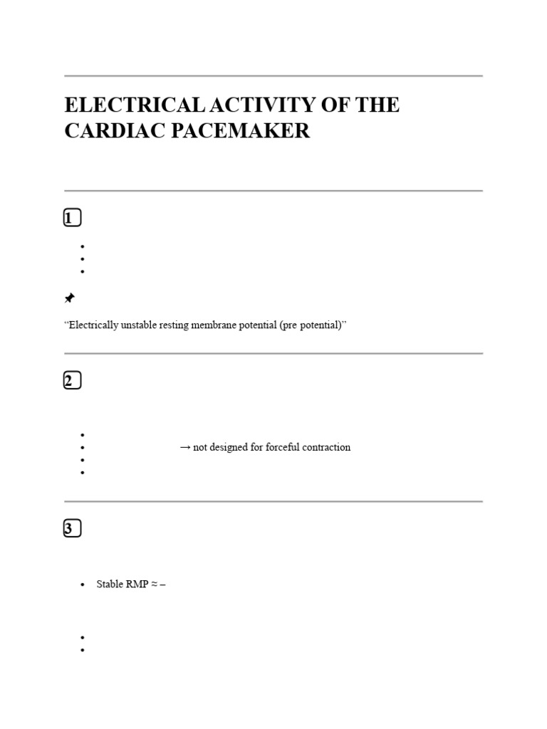 Electrical Activity of The Cardiac Pacemaker | PDF ...