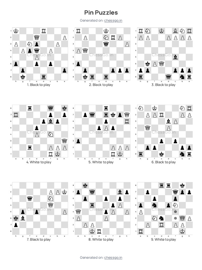 Pin Chess Puzzles - Normal Difficulty - ChessGo - in | PDF | Chess ...