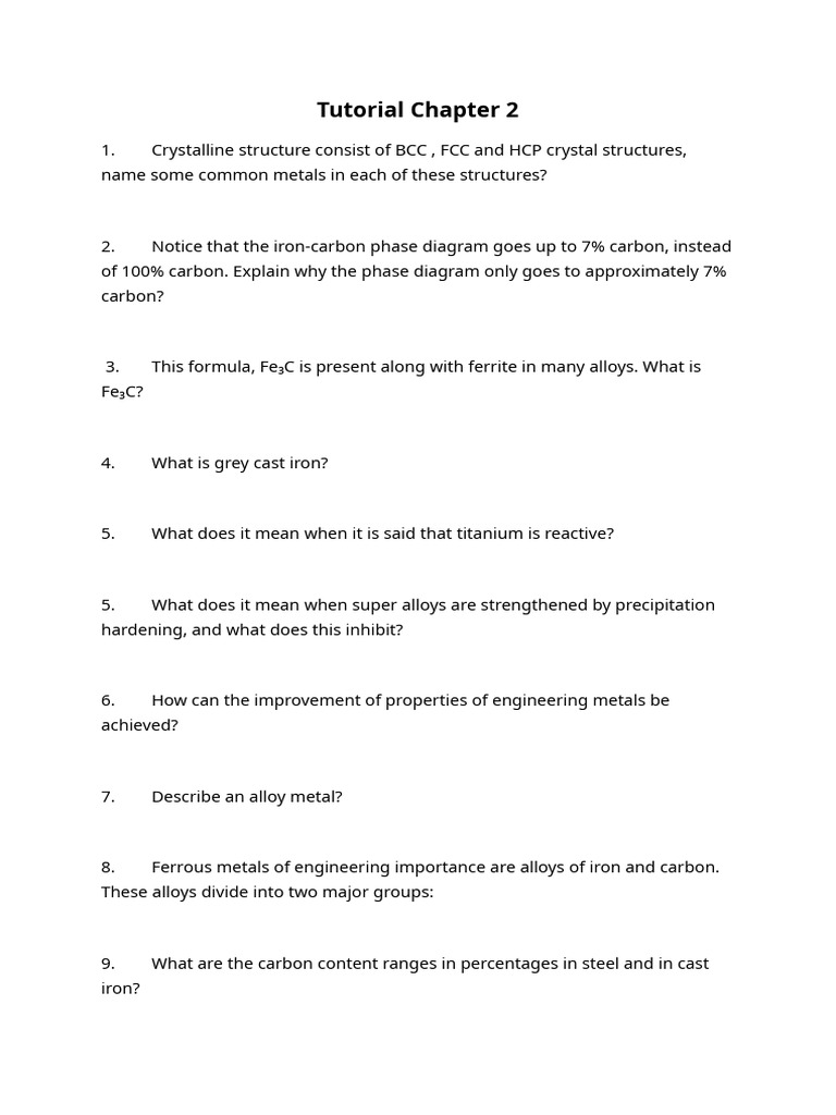 Tutorial Chapter 2 Engineering Materials - Tagged | PDF