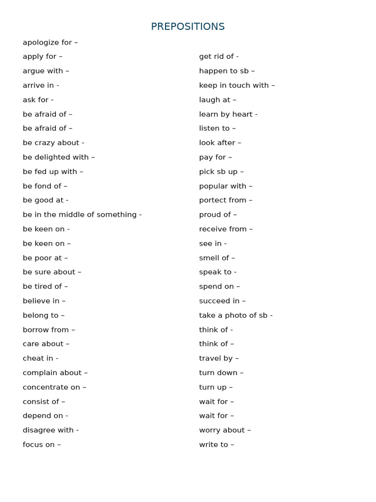 Prepositions | PDF