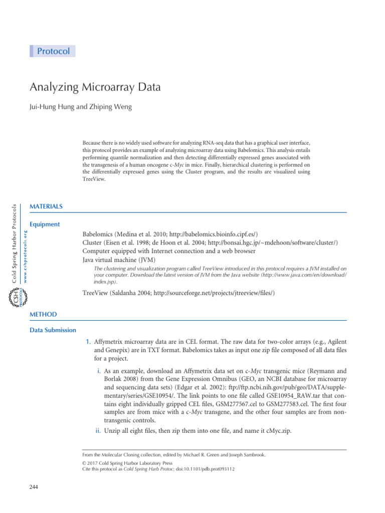 Analyzing Microarray Data | PDF | Normal Distribution | Student's T Test