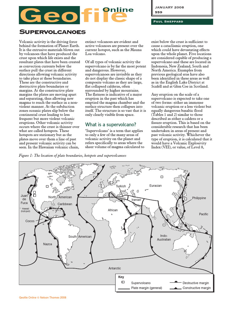 GeoFile-Supervolcanoes | PDF | Volcano | Plate Tectonics