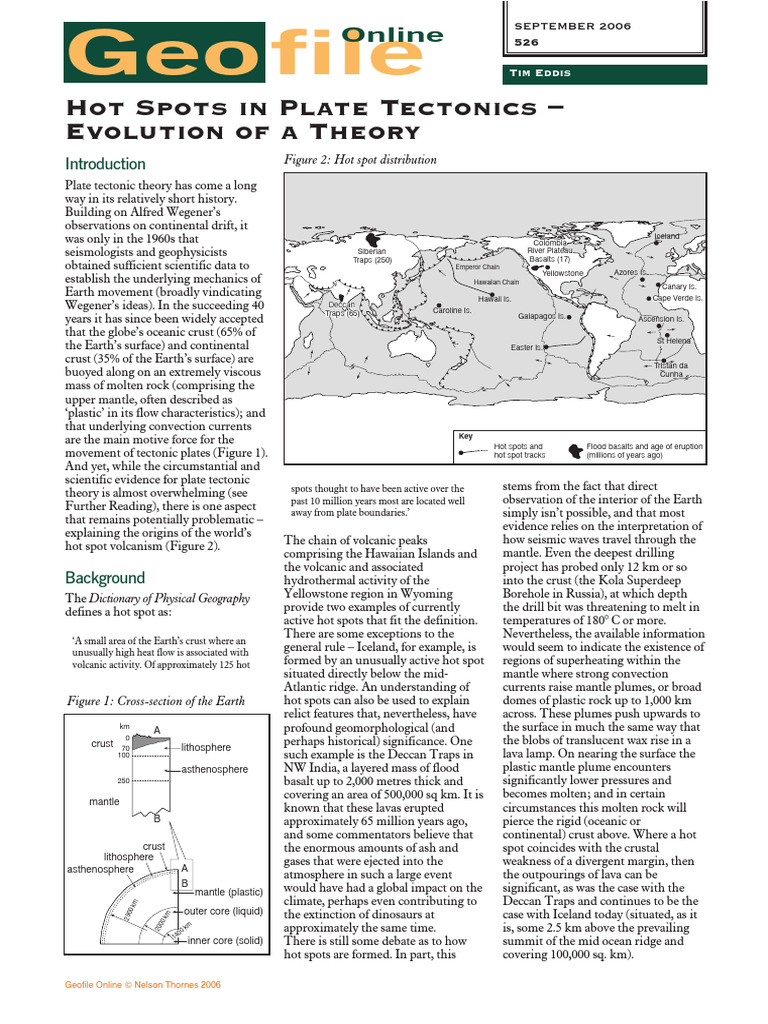 GeoFile Hotspots Theory | PDF | Volcano | Plate Tectonics