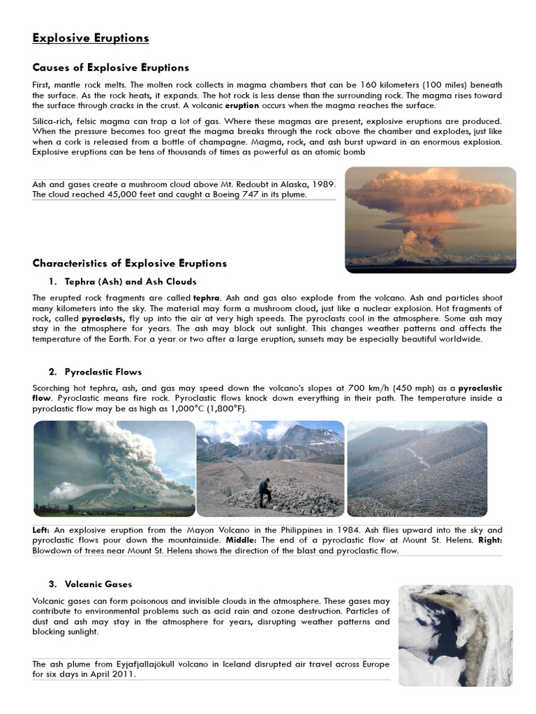 Volcano Eruption Types Reading | PDF | Lava | Volcanic Ash