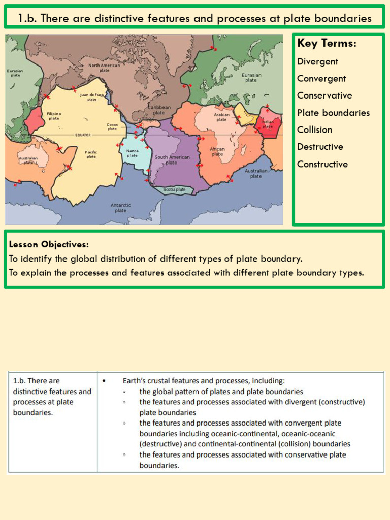 1.b. Features and Processes at Plate Boundaries | PDF | Plate Tectonics ...