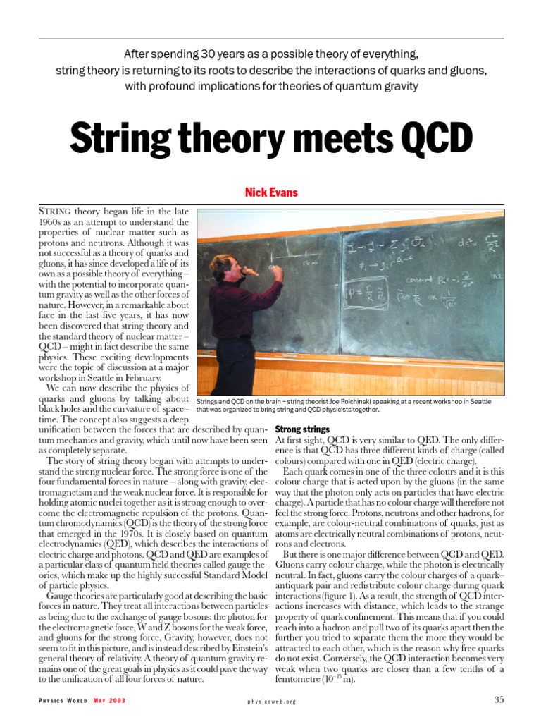 Evans - String Theory Meets QCD | PDF | Quantum Chromodynamics ...