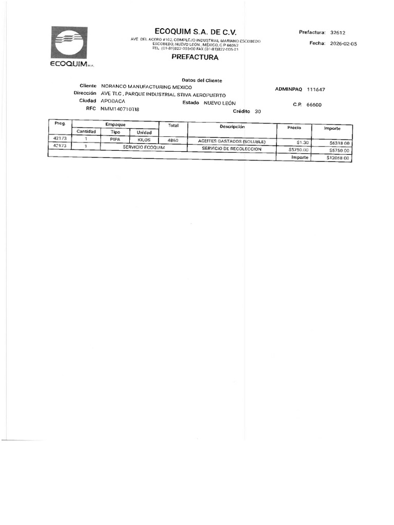 Noranco Manufacturing Mexico | PDF