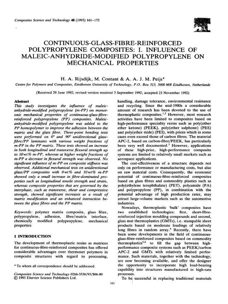 Fiber Glass Maleic and PP Matrix | PDF | Composite Material ...