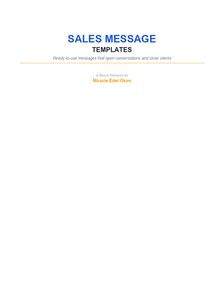 Copy-1 Sales Message Templates | PDF
