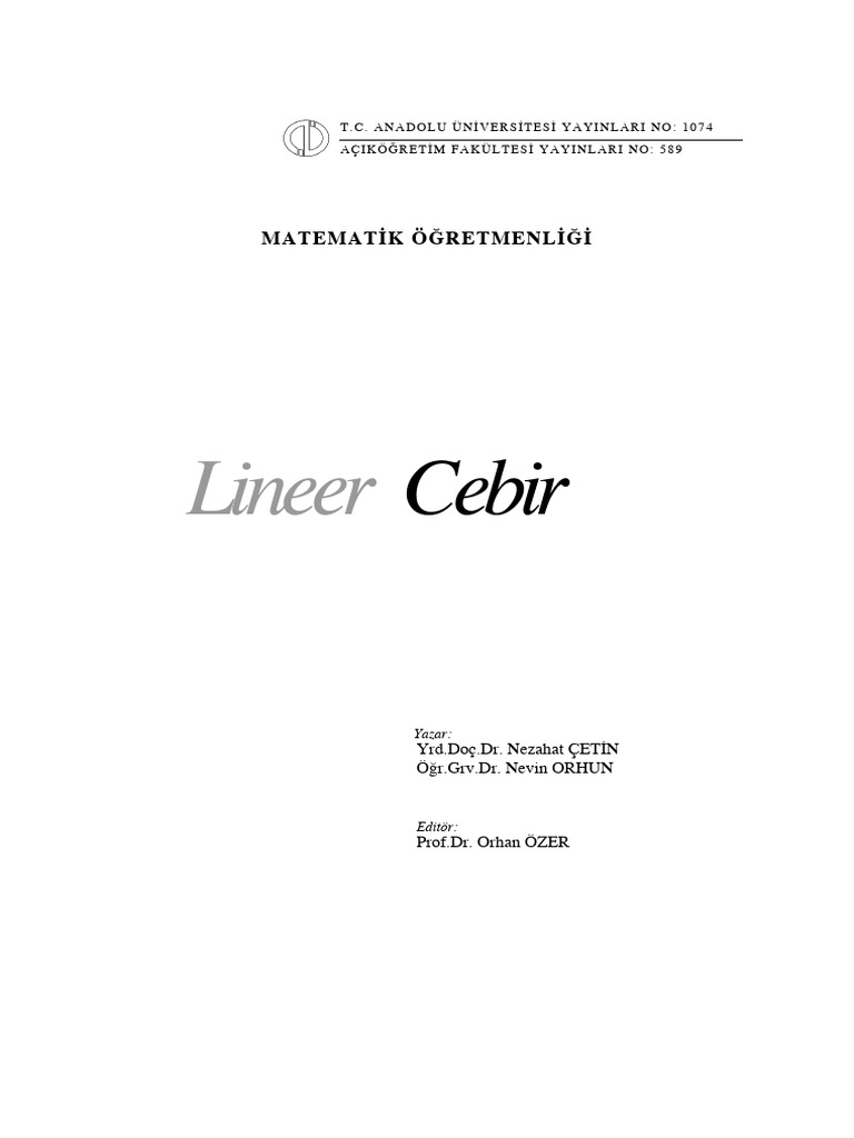 Lineer Cebir | PDF