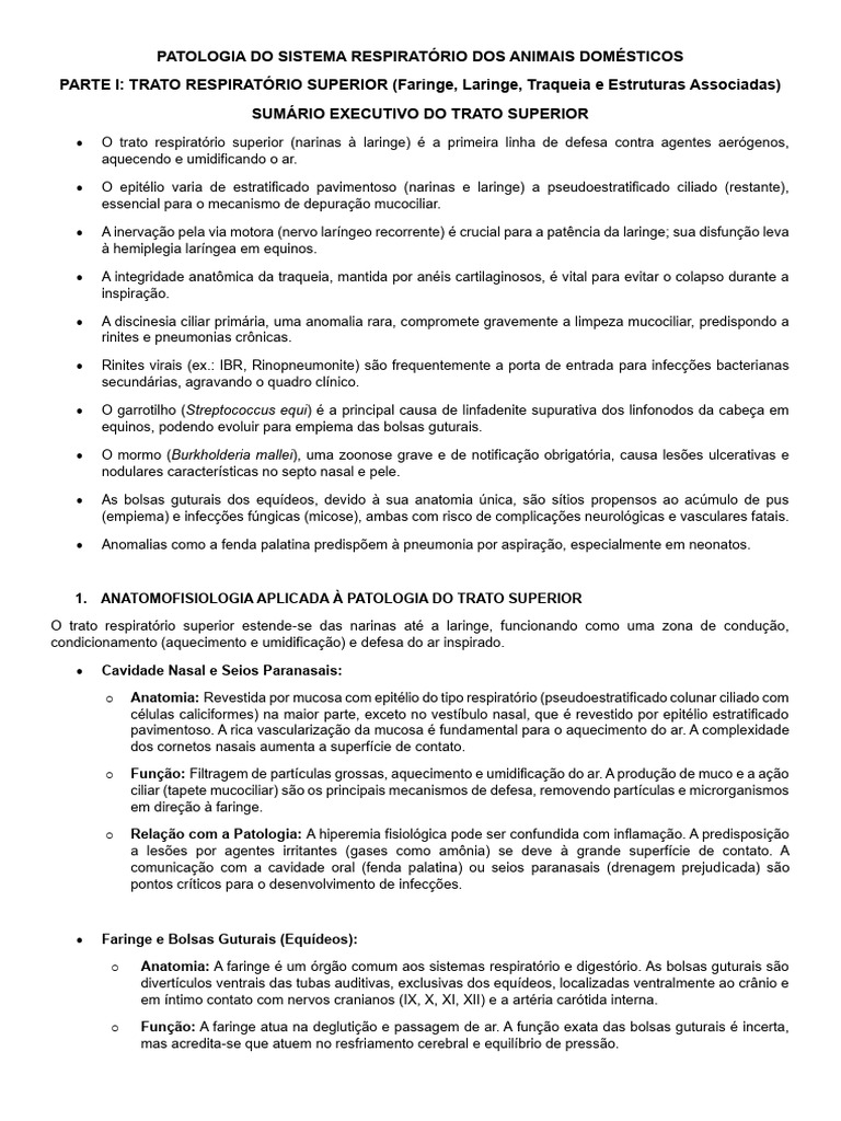 Respiratório - Texto | PDF | Especialidades médicas | Anatomia