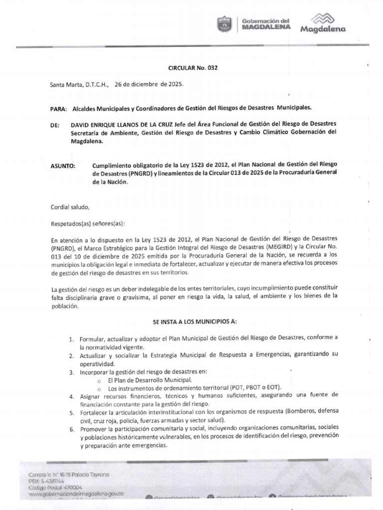 Circular No 032 de 2025 | PDF