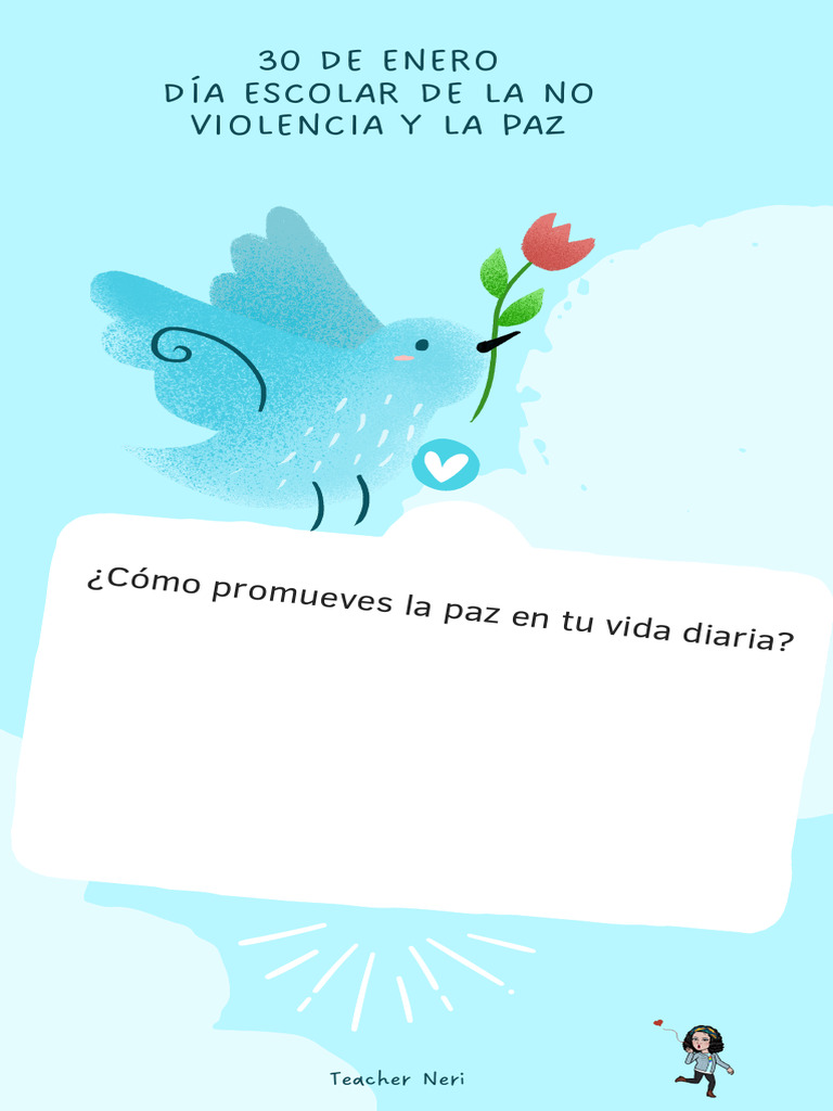 30 de Enero Día Escolar de La No Violencia Y La Paz: ¿Cómo Promueves La ...