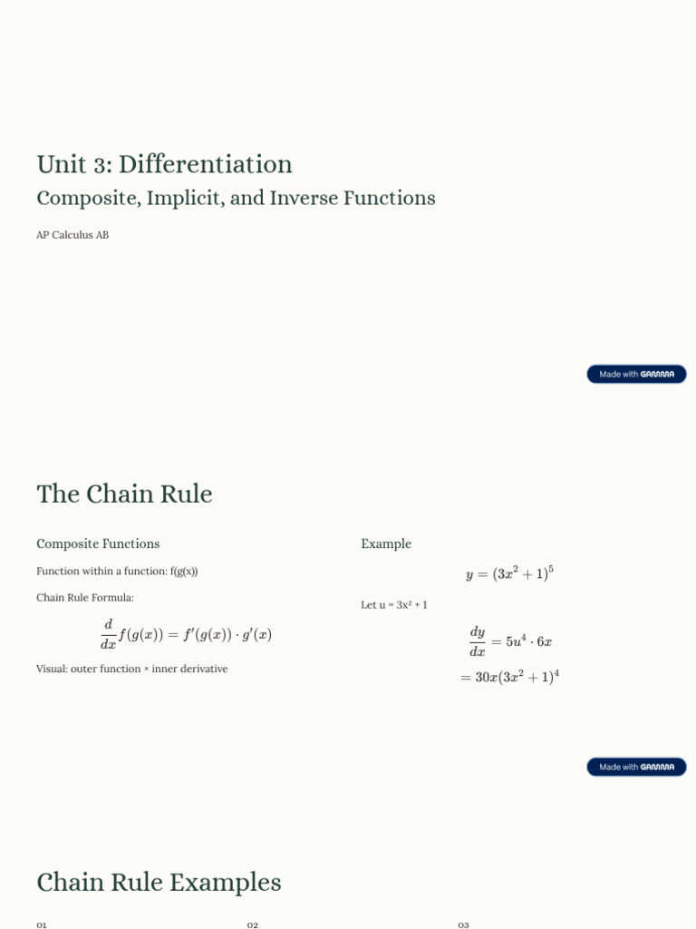 Unit 3 Differentiation | PDF | Derivative | Function (Mathematics)