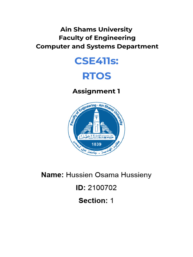 Rtos Assignment 1 2100702 | PDF