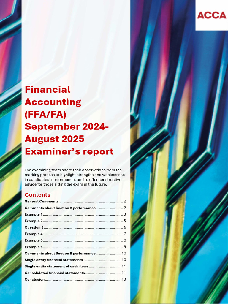 Ffa Fa s24 a25 Examiners Report | PDF