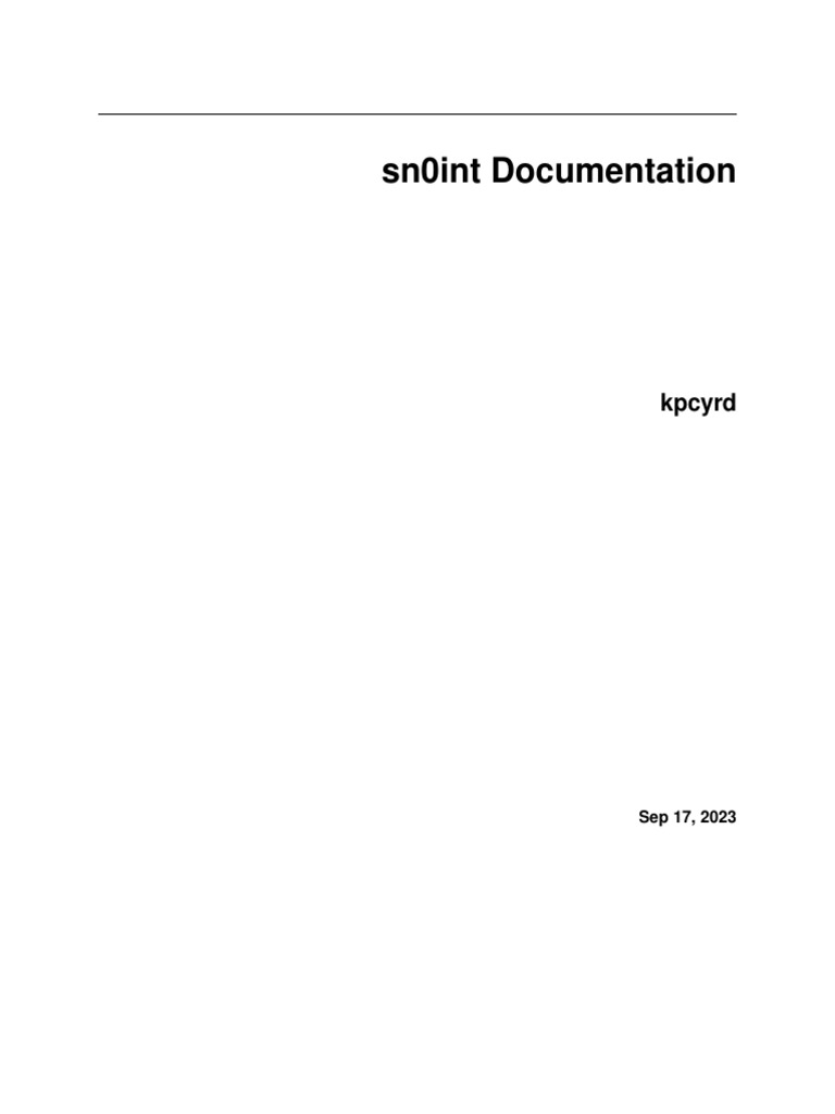 Sn0int Documentation - Sn0int-Readthedocs-Io-En-Latest | PDF | Domain ...