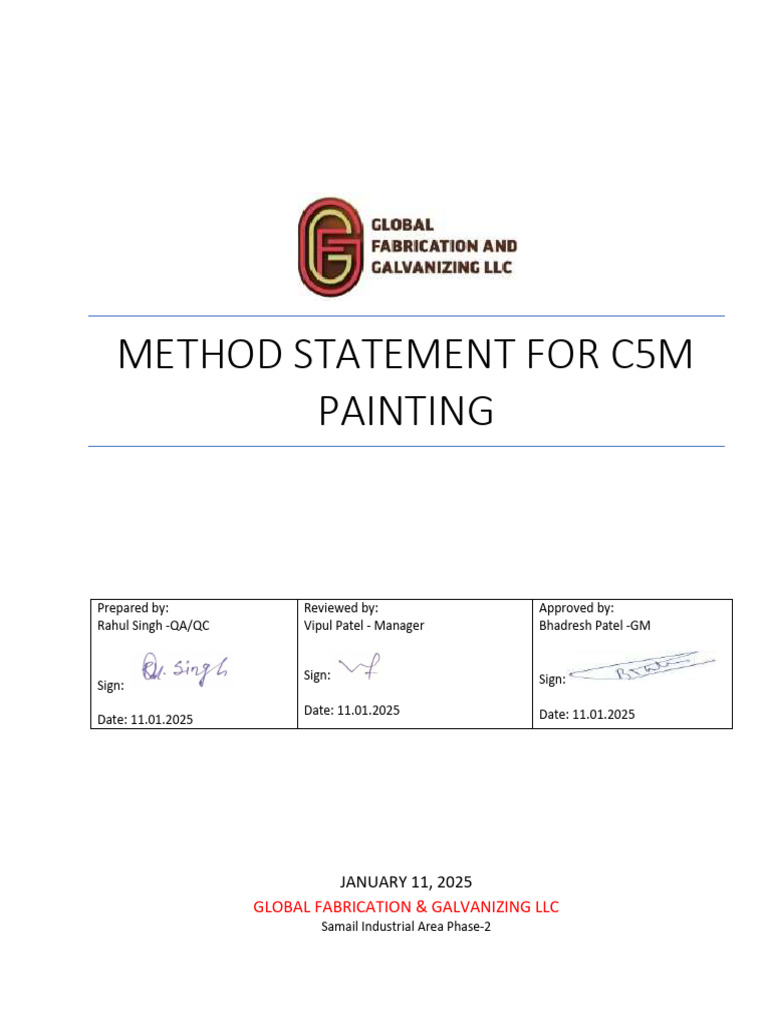 Method Statement For Painting | PDF | Paint | Coating