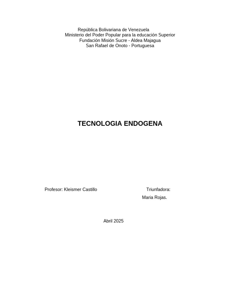 Tecnologia Endogena | PDF