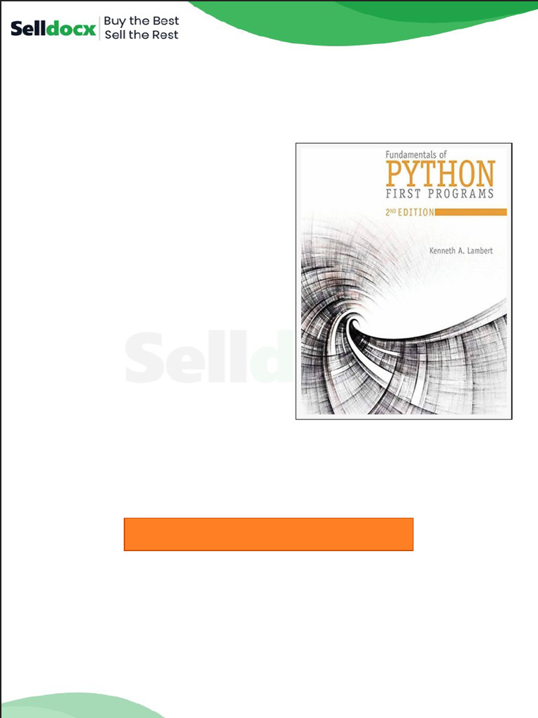 Solution Manual for Fundamentals of Python First Programs 2nd Edition ...
