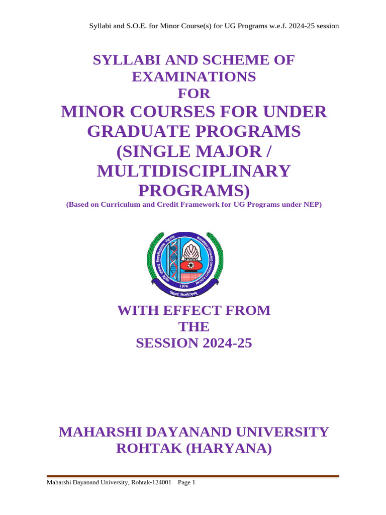 02 - BA History Minor Courses Single Major and Multi Disciplinary | PDF