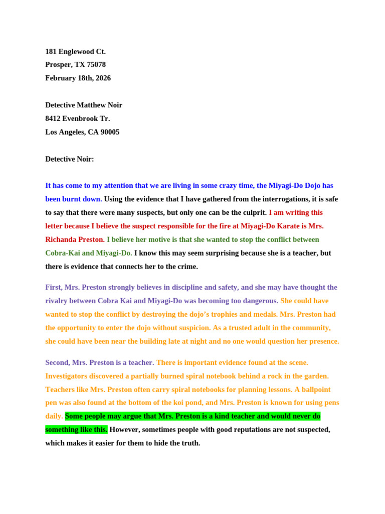 For - TEACHERS ONLY - Student Example - Persuasive Letter To ...