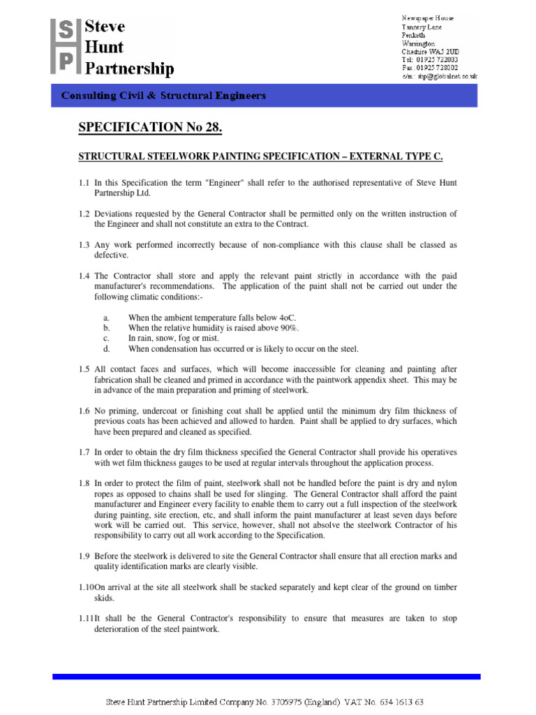 Structural Steelwork Painting - External Type C | PDF | Paint | Materials