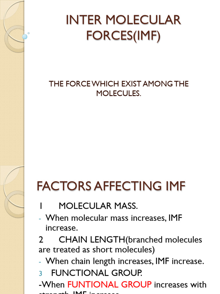 Inter Molecular Forces (Imf) | PDF