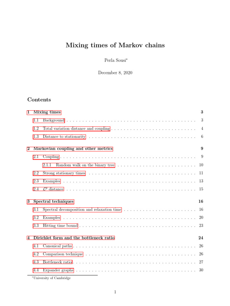 Mixing Notes | PDF | Markov Chain | Applied Mathematics