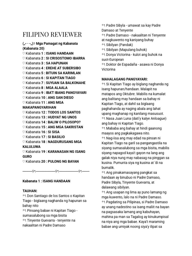 Filipino Reviewer | PDF