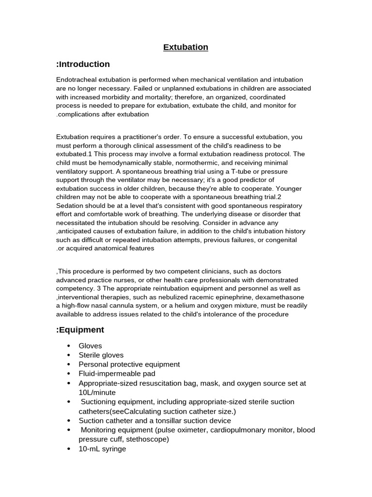 Extubation | PDF | Medical Specialties | Medicine