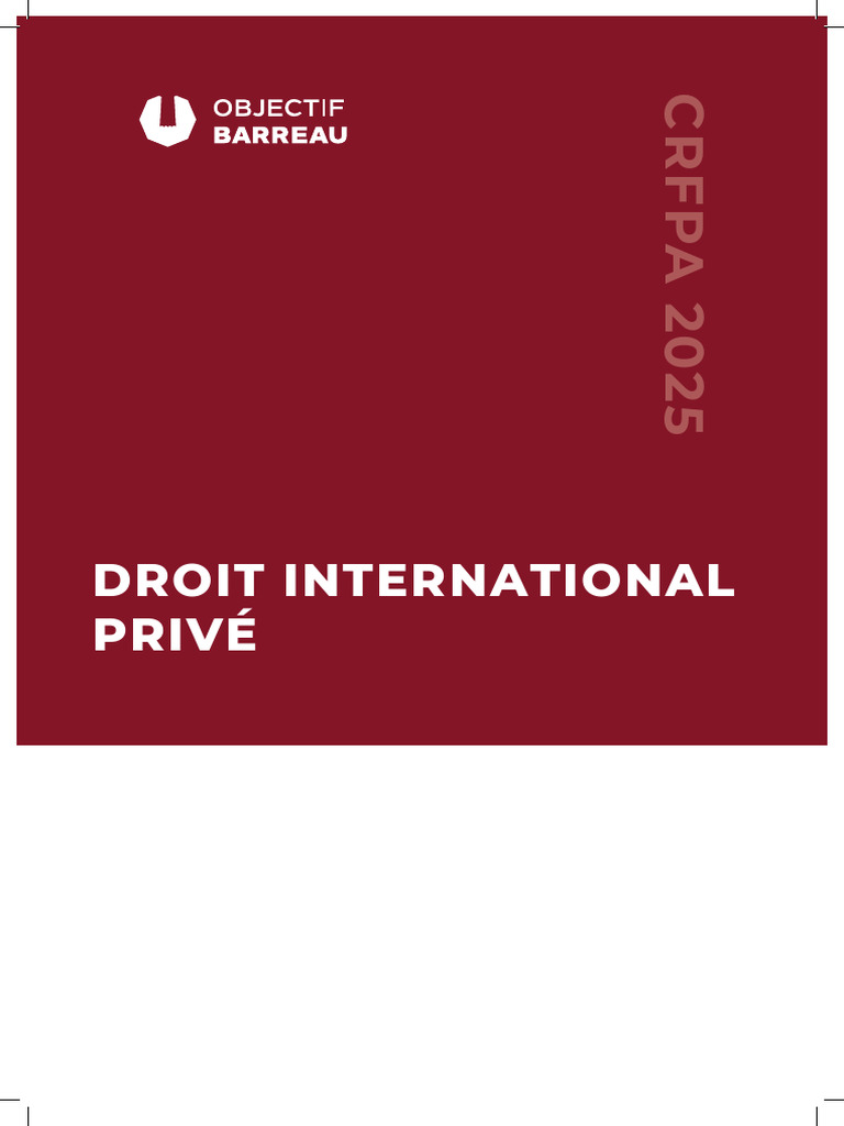 Objectif Barreau - Droit International Privé | PDF | Loi internationale ...