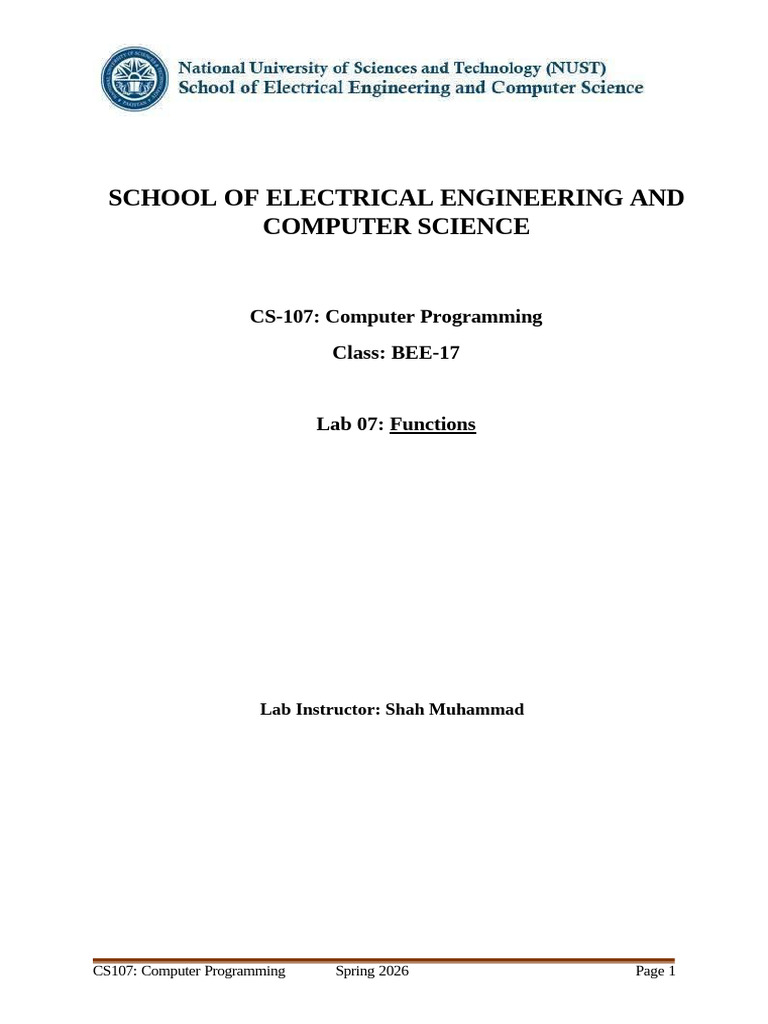 Lab Seven Manual | PDF | Parameter (Computer Programming) | Method ...