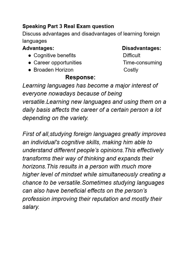 Speaking Part 3 | PDF