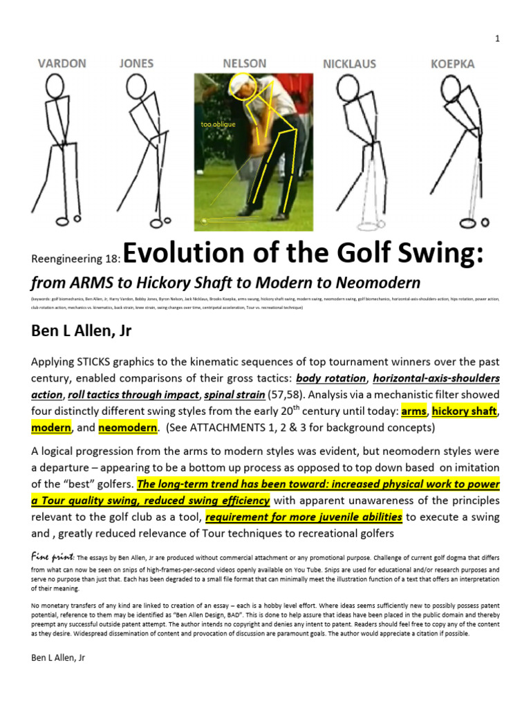 Evolution of Golf Swing | PDF | Shutter (Photography) | Shutter Speed