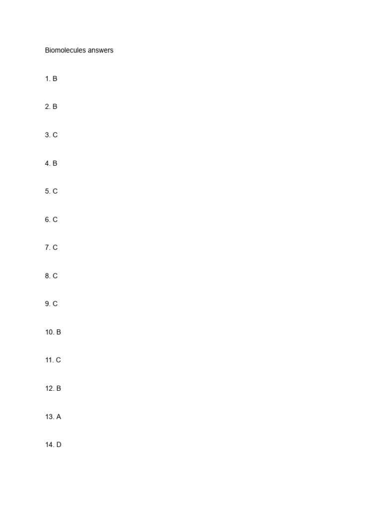 Biomolecules Answers 1 | PDF