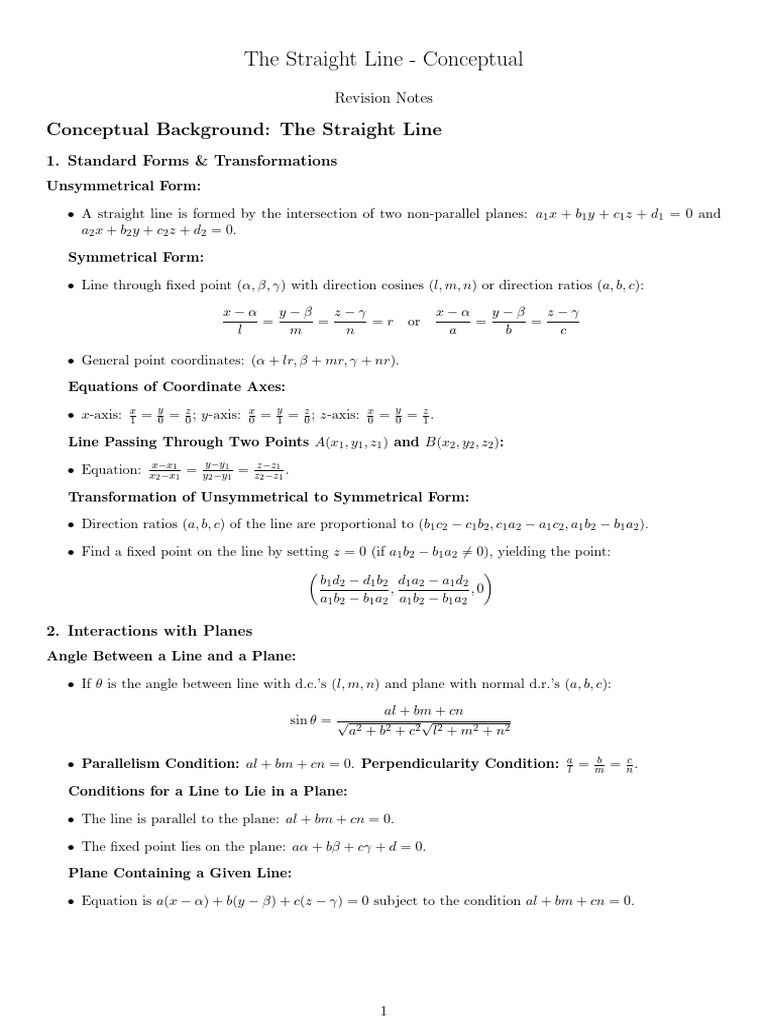 The Straight Line - Conceptual 2 | PDF | Line (Geometry) | Equations