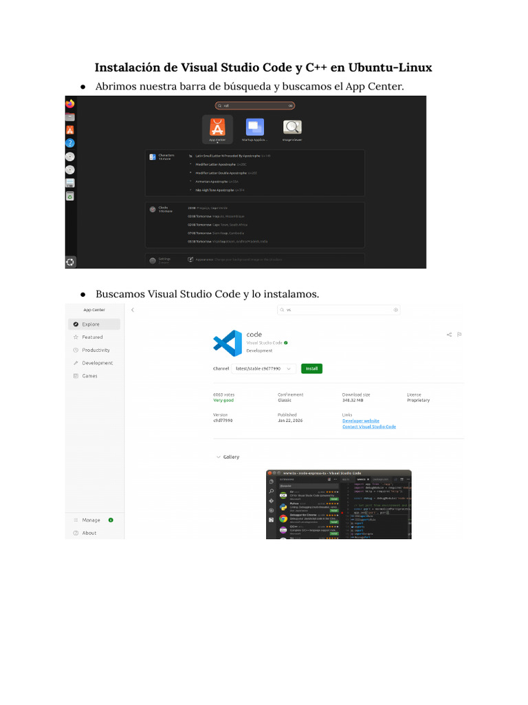 Instalación de Visual Studio Code y C++ | PDF | Programación de ...
