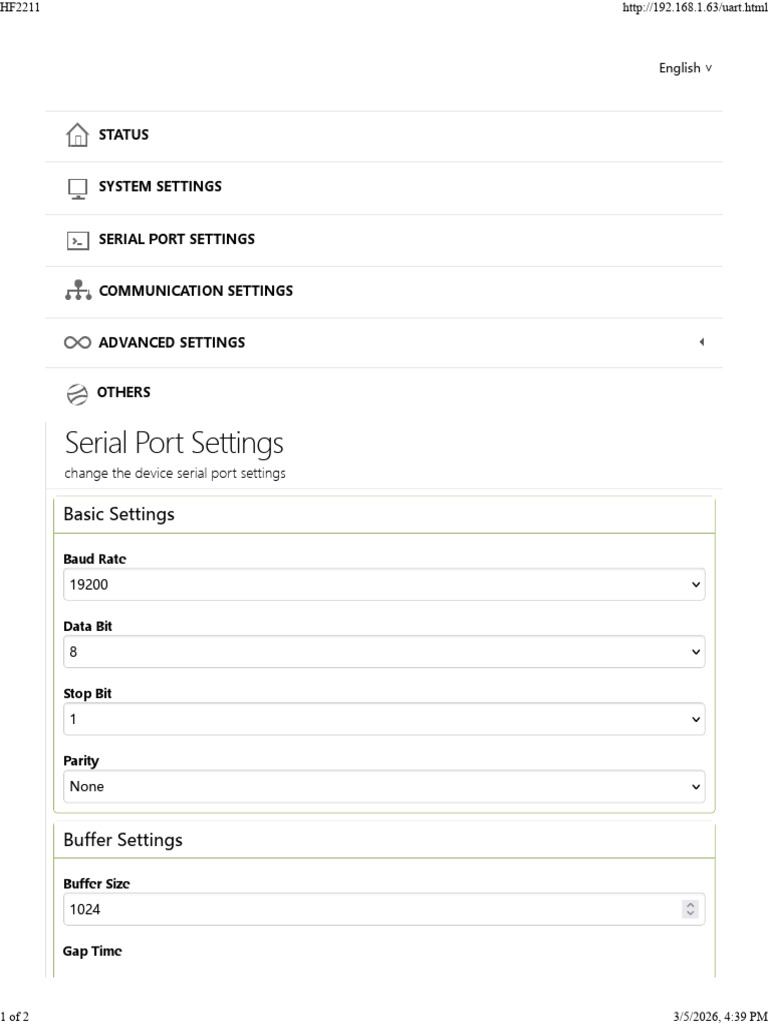Serial Port Setting | PDF