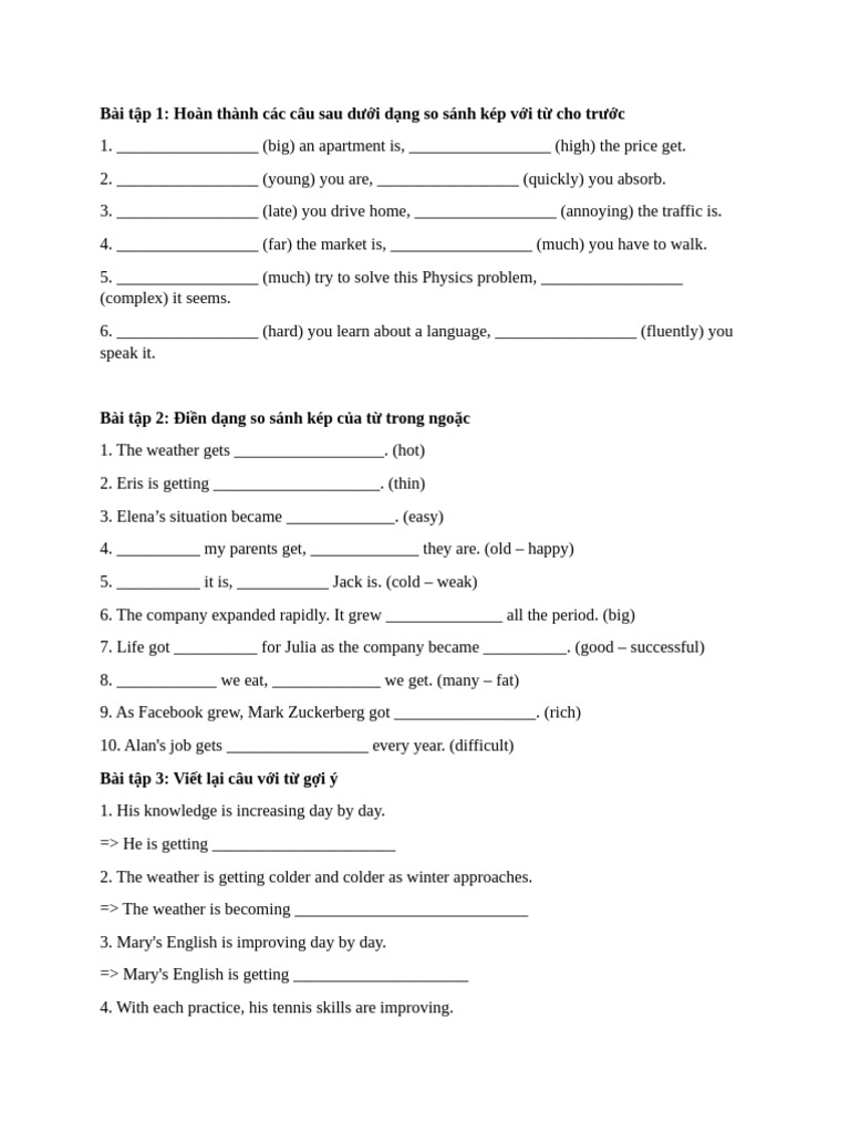 G9 U1,2 Grammar Comparative Sentence | PDF