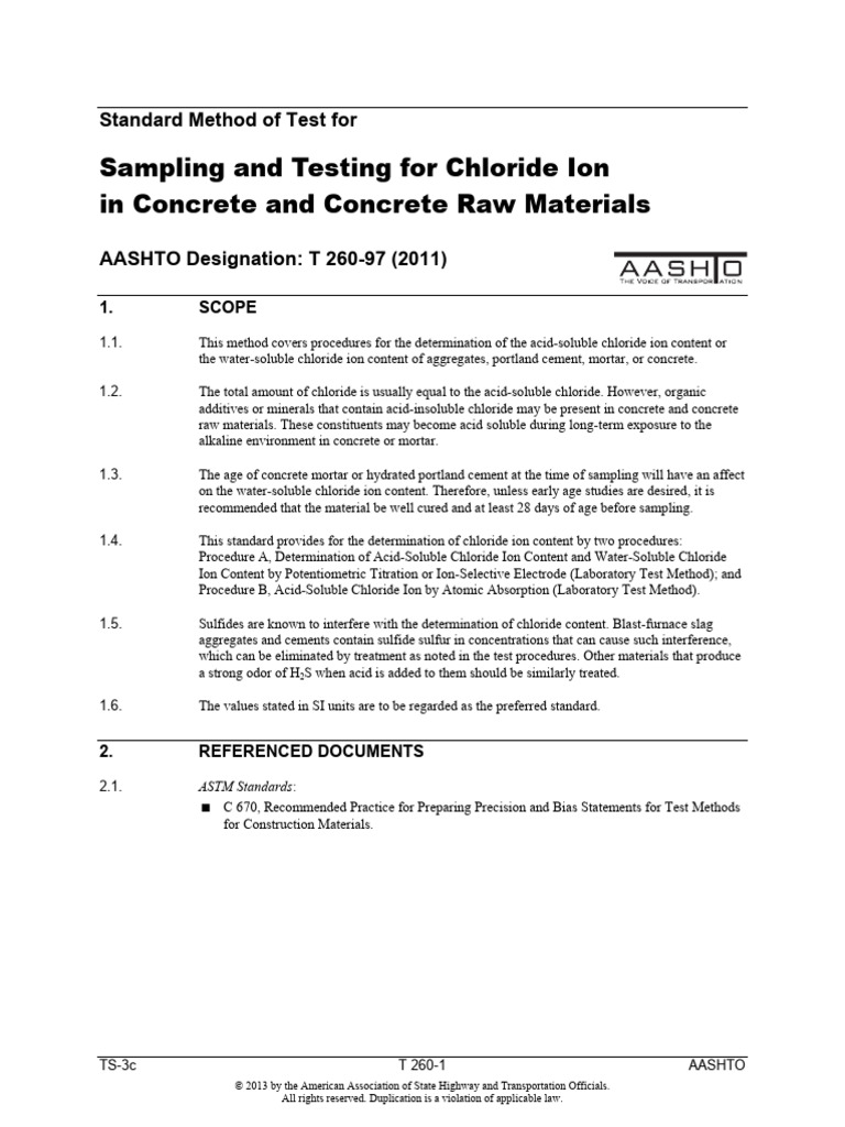 Aashto T 260 | PDF | Concrete | Titration