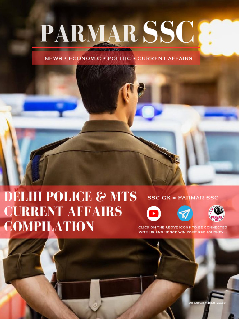 Delhi Police + Mts Current Affairs in English by Parmar SSC 1 | PDF
