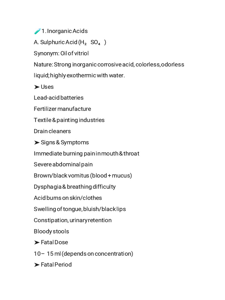 ? 1. Inorganic Acids | PDF